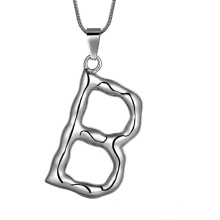 Fashion 26 English Alphabet Necklace Ladies Pendant Letter Silver  Chain Necklace ,Initial Letter Necklace